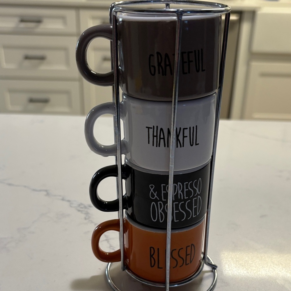 Stackable Espresso Mug Set with Stand … - Picture 4 of 4